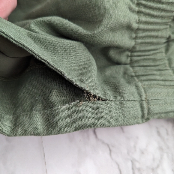 J. Crew Olive Green Linen Mini Skirt size 6 with Pockets - Picture 7 of 7